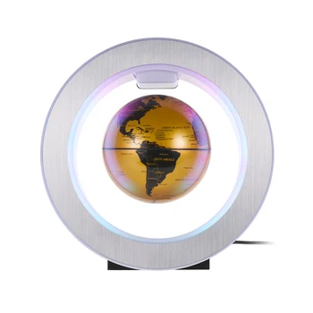 

4 Inch Magnetic Levitation Floating Earth Globe World Map with LED Color Light Circular Shape Base for Desk Decoration Kids Gift