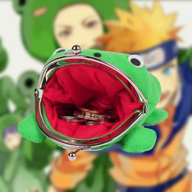 

New 2019 Super Fire Naruto Around The Frog Coin Purse Anime Cute Cotton Fabric Creative Coin Purse Women Male Snap Button Wallet