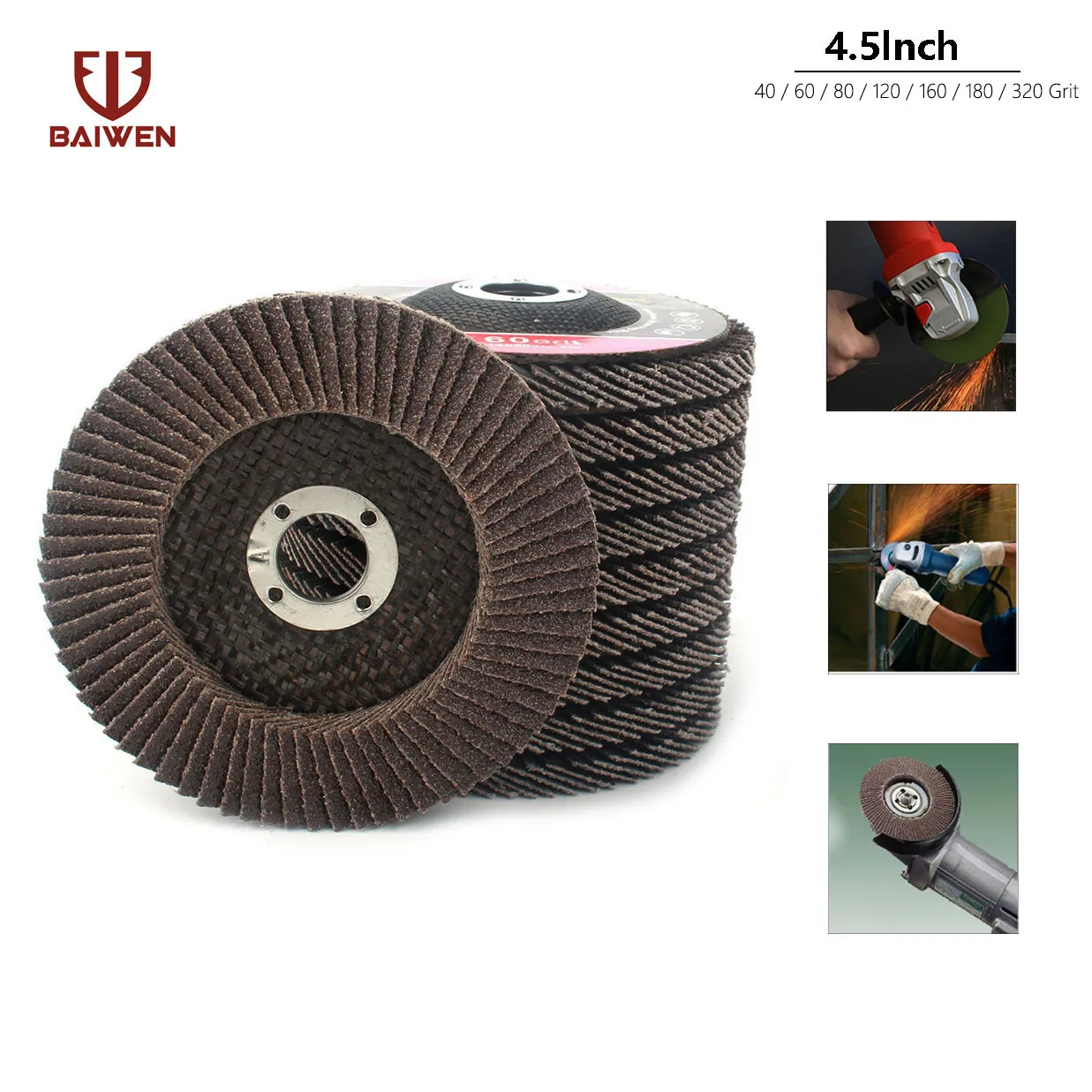Abrasive Flap Sanding Grinding Disc Wheel Grit 80 120 240 320 For Angle Grinder