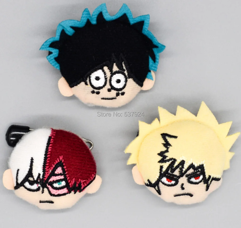 Новинка 3 шт. My Hero academic Bakugou Katsuki Todoroki Shoto Midoriya Izuku Мягкая кукла плюшевый нагрудный