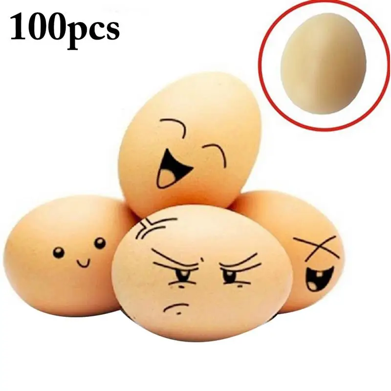 

Cute Simulation Eggs Model Joke Farm Chicken Nesting Hen Hatching Egg Graffiti Simulation Eggs House Toy For Kids Child