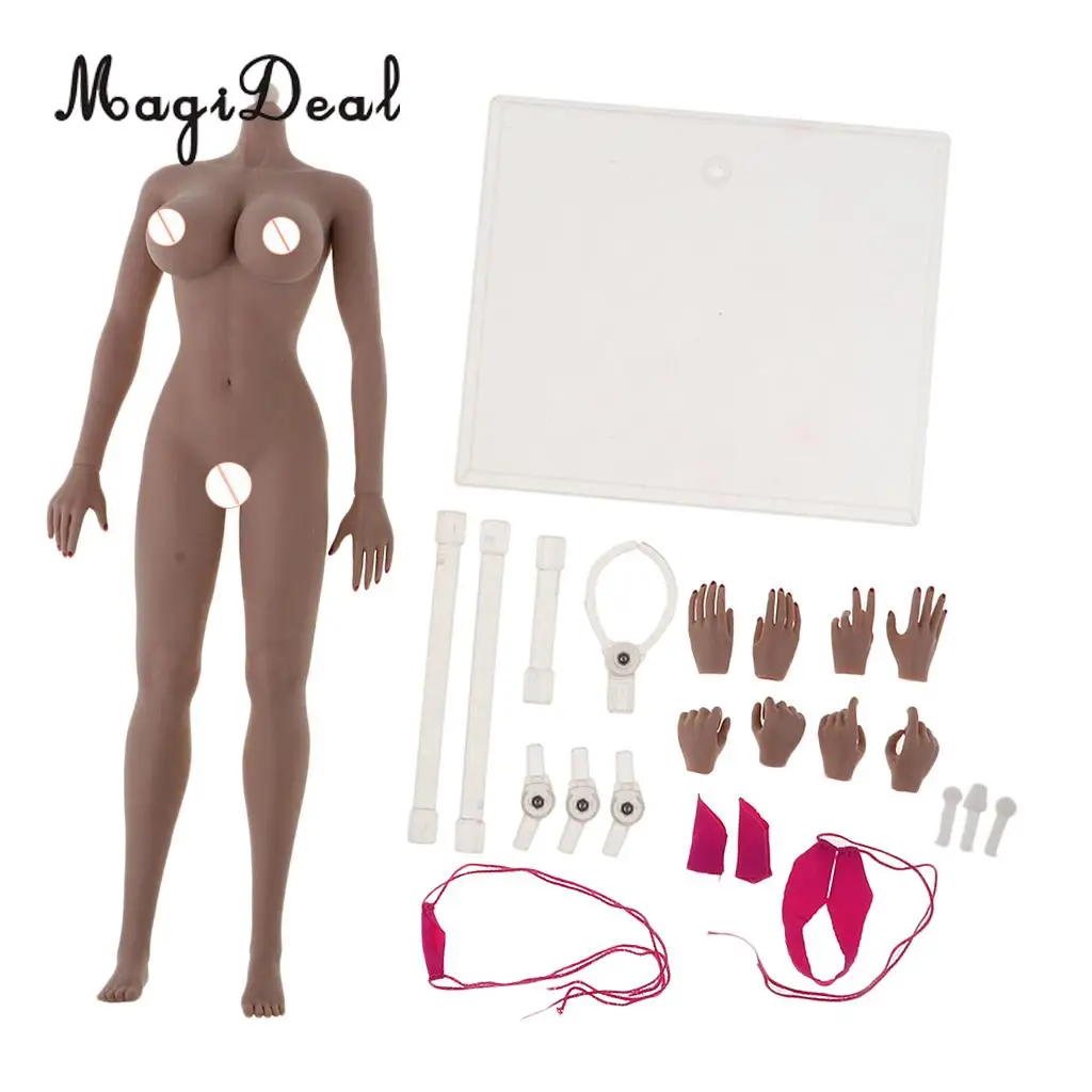 

1:6 Scale Super Flexible European Shape Large Bust Female Seamless Body Skeleton Figure with Accessories