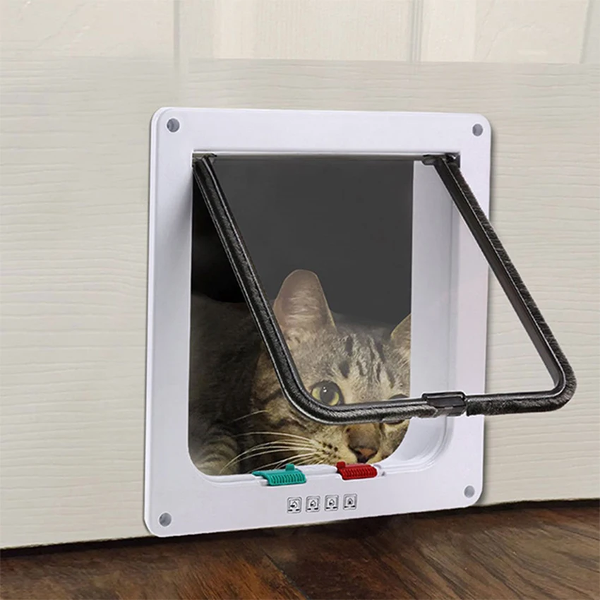 Кошка дверь Pet двери 4 Способа Блокировки клапаном для внутренней и внешней