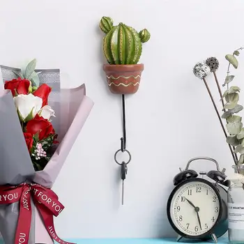 

Creative Resin Crafts Cactus Shaped Hook Hanger Decoration Hook for Bedroon Bathroom Living Room