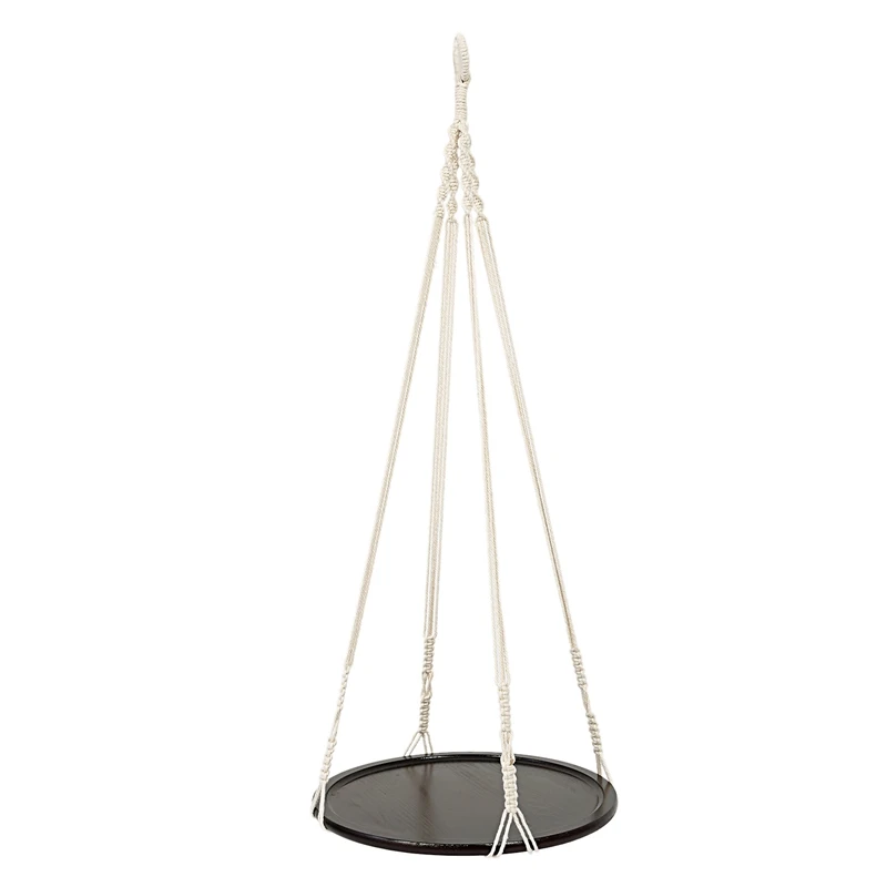 

Hanging Shelf Indoor Plant Hanger Planter Rack Flower Pot Holder Boho Home Decor Cotton Rope With Wood Plate