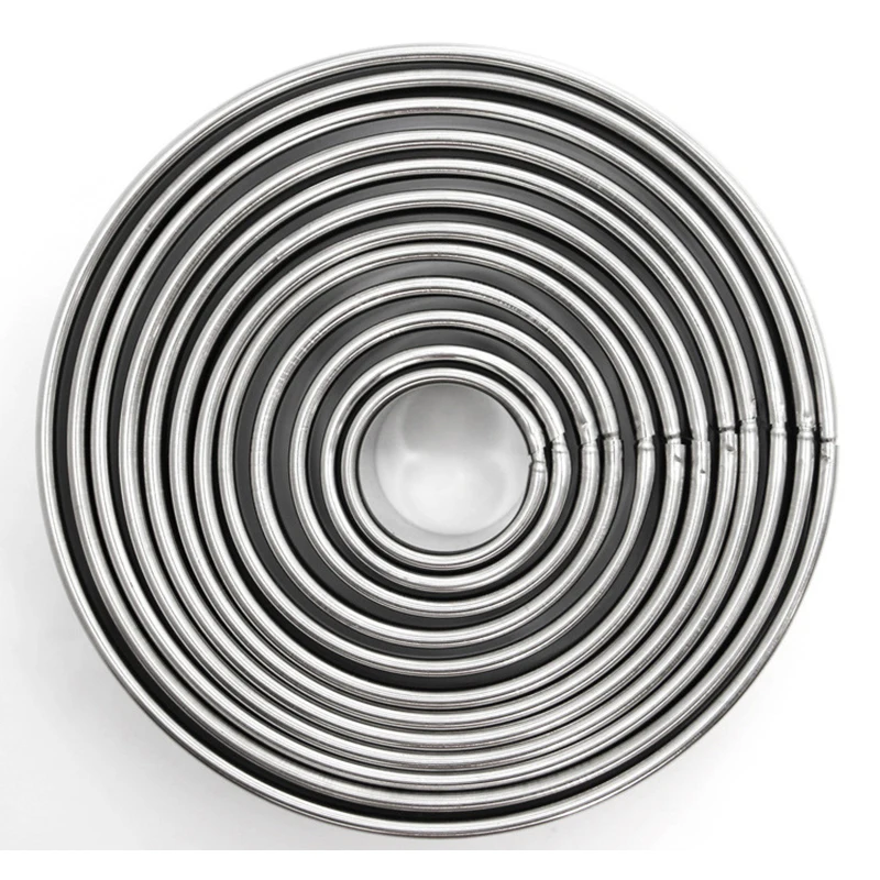 

Mousse Cake Cutter Molds Round Circle Donut Shape Metal Multi Size Fondant Cookie Mold Kitchen Baking Decorating Supplies 12pcs