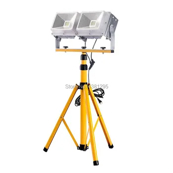 

LED Flood Light 220V 50W 100W Twin Head Tripod Stand Construction Site Working Light Industrial Workshop Outdoor Projector Lamp