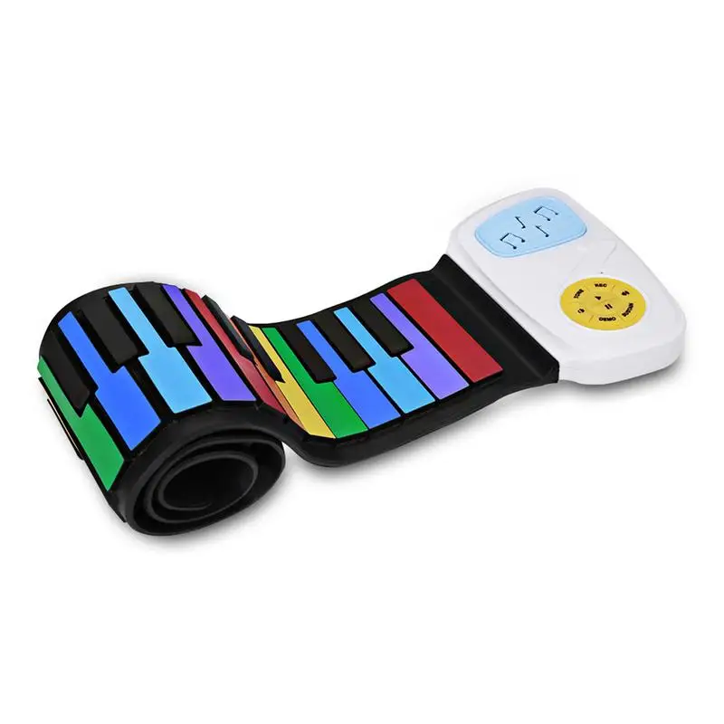 

49 Keys Colorful Electric Piano USB MIDI Keyboard Flexible Silicone Roll Up Electronic Organ Piano Instrument Gift for Children