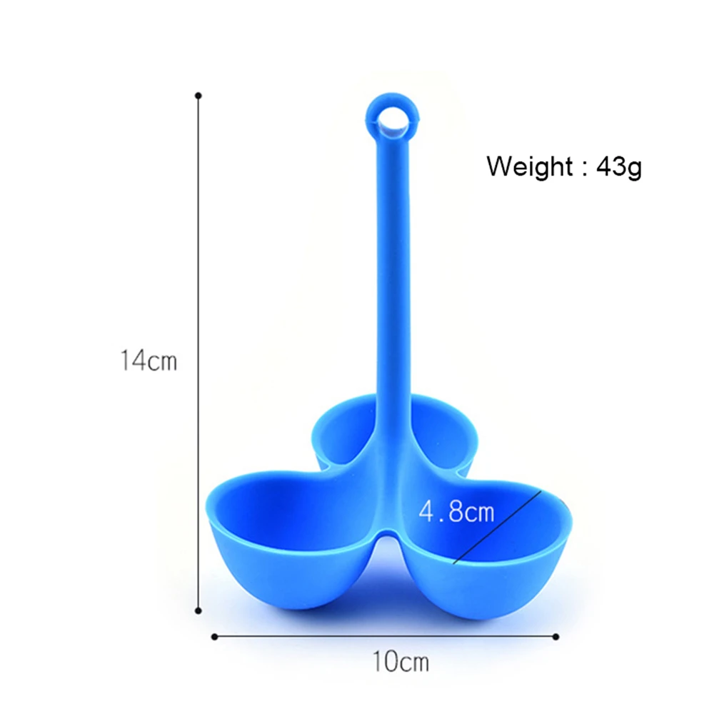 Пищевой силиконовый отпариватель для яиц, держатель для браконьеров, 3 лотка для яиц с длинной ручкой, инструменты для приготовления яиц, кухонный гаджет