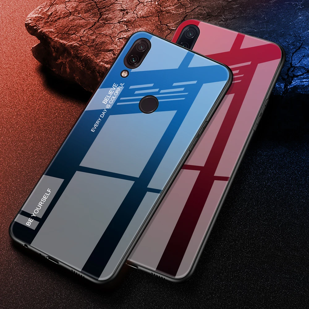 

Fashion Tempered Glass Case For Xiaomi Mi 8 A2 Lite Mi9 9SE Gradient Back Covers For Xiaomi Redmi 7 6A Note 7 6 5 Pro Phone Case