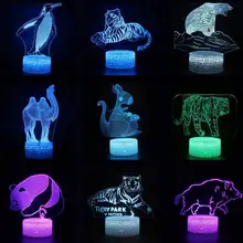 Животный мир 3d лампа очаровательный рисунок для детей игрушки письмо свет детская комната украшения 3D ночник