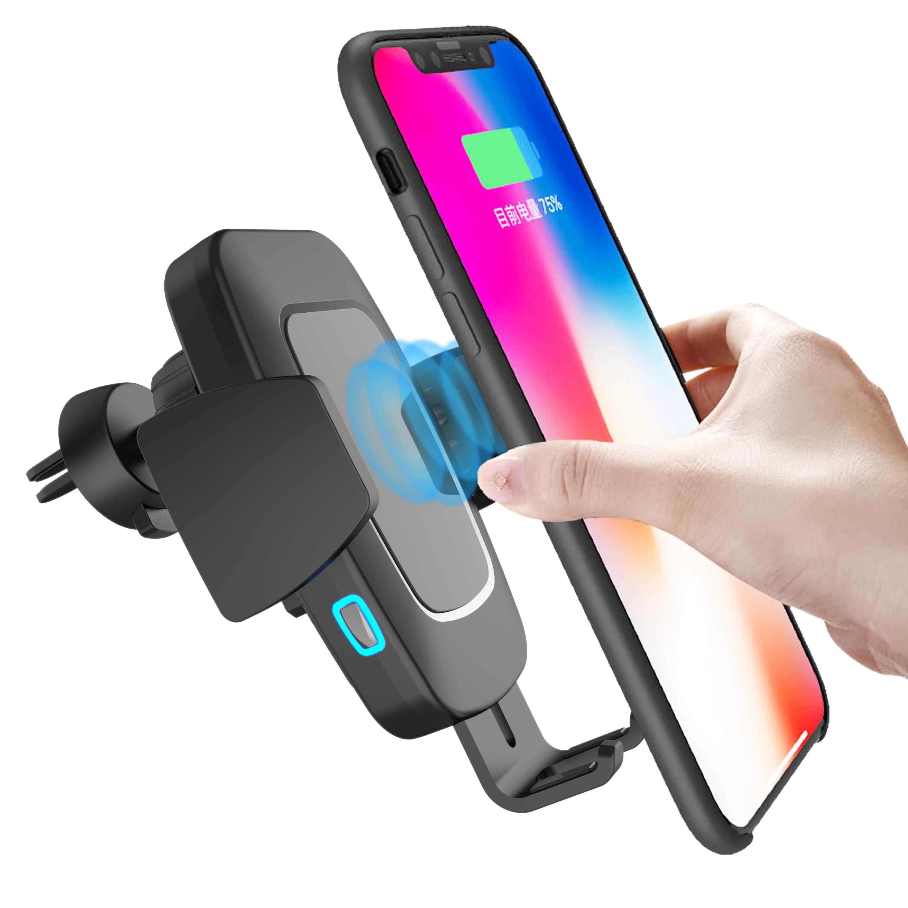 Type-C 10W Automatic Sensor Qi Wireless Car Charger Mount for Samsung for iPhone Xiaomi Car Bracket Car Holder