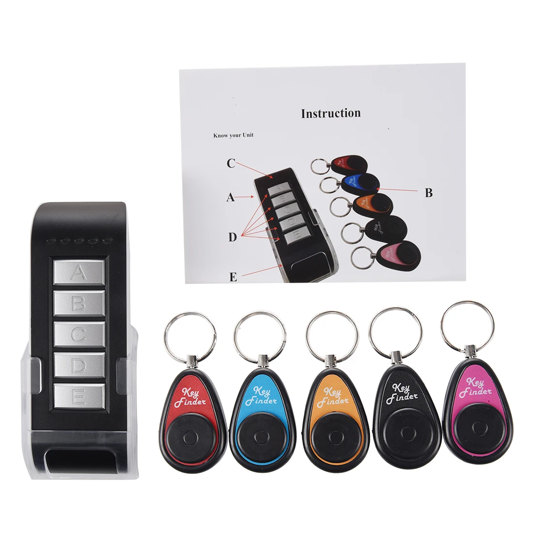 Quente-5 em 1 sem Fio Perdido Localizador Chave Localizar Locater Alarme Chaveiro 40m - Image 3