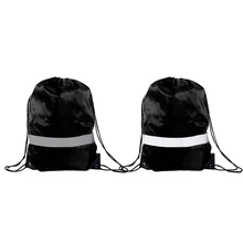 Drawstring Backpack Bags — 10 Pack Reflective Sack Backpack Sport Gym Cinch Bag Travel Fabric Drawstring Backpacks