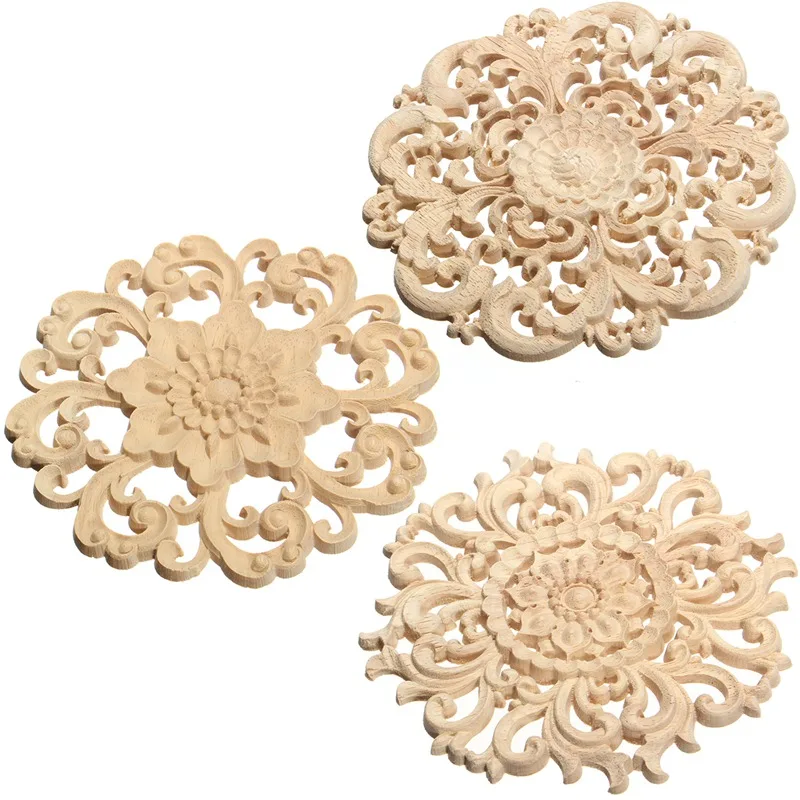 

Best Price 15cm Floral Wood Carved Corner Woodcarving Decal Onlay Applique Decorative Crafts for Home Furniture Cabinets Decor