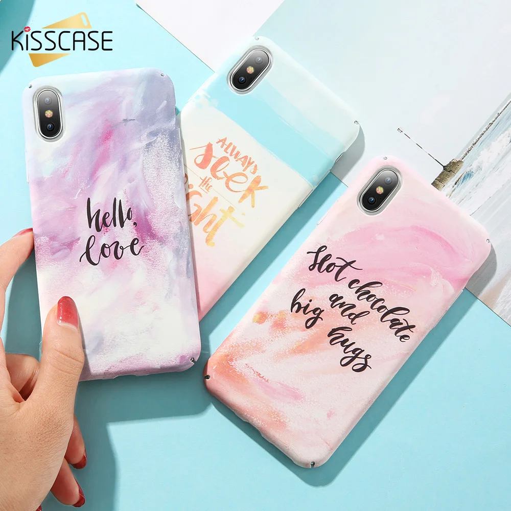KISSCASE Painted Phone Case For iPhone X XS Max 6 7 8 Ultra Thin Matte Hard PC 6s Plus XR Colorful Patterned |