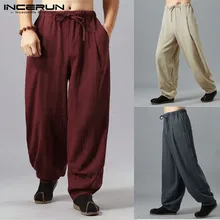 Харадзюку, Ретро стиль, повседневные штаны, хлопковые Широкие штаны, мужские шаровары, Мешковатые Свободные Штаны для фитнеса, шаровары, спортивные штаны, тренировочные штаны для бега