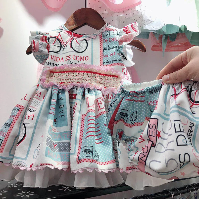 

Kids Vintage Spanish Baptism Dresses Baby Summer Frocks for Little Girls Baby Christening Party Clothes Set 1st Birthday Outfits