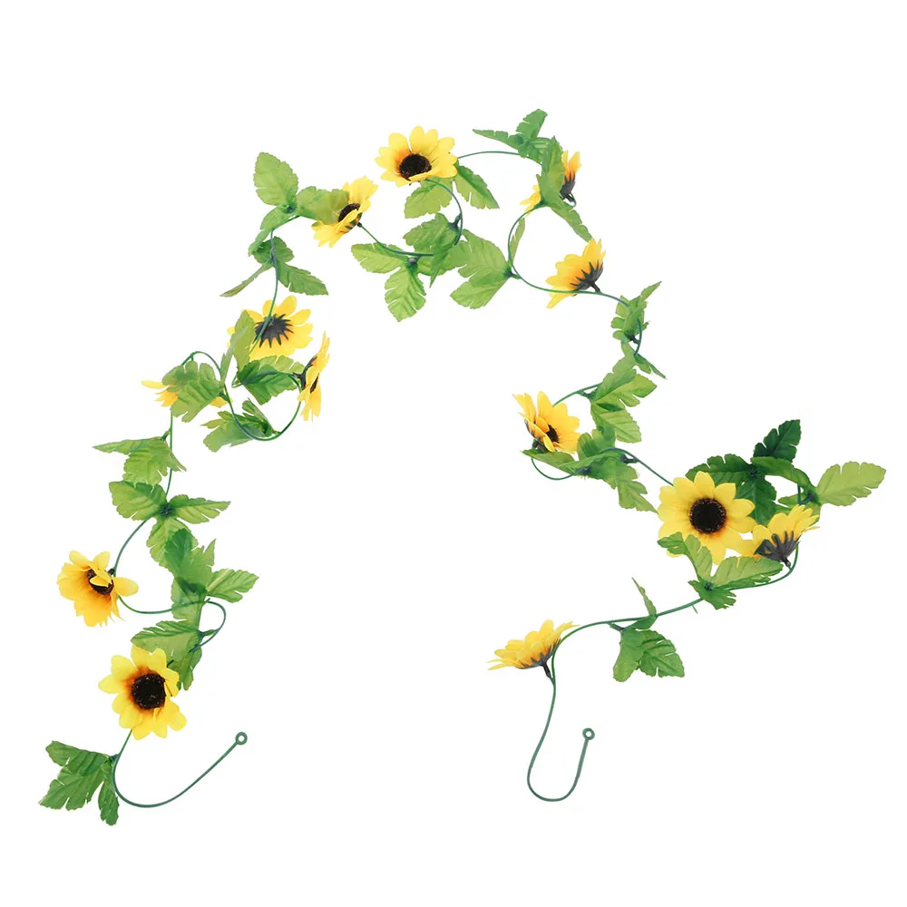 2.5M Fake Sunflowers Artificial Flowers High Quality Hanging Garland Leafs Flower Garlands for Weddings Party Home Decoration