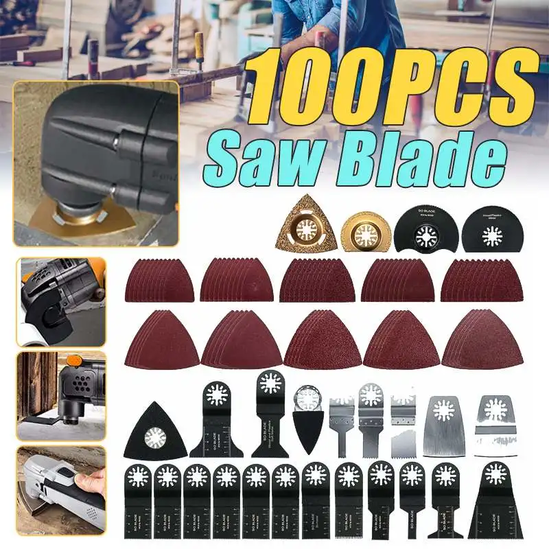 

Doersupp 100PCS Oscillating Saw Blades Multi Tool Accessories Kit For FEIN MAKITA