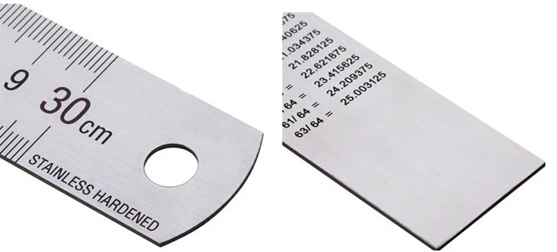 

30CM 12"Steel Stainless Pocket Pouch Metric W10 Measurement Double Sided Ruler