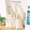 White Canvas Shopping Bags Eco Reusable Foldable Shoulder Bag Large Handbag Fabric Cotton Tote Bag for Women Shopping Bags ► Photo 1/6