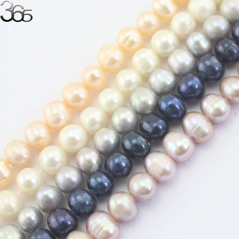 Natural 11-12mm Gray White Freshwater Pearl Olivary Rice Beads Free Shipping 