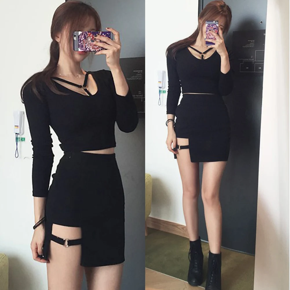Women Slim Irregular Skirt 2019 Cool Gothic Summer Fashion Mini bodycon mini skirt Sexy streetwear women skirt bottom
