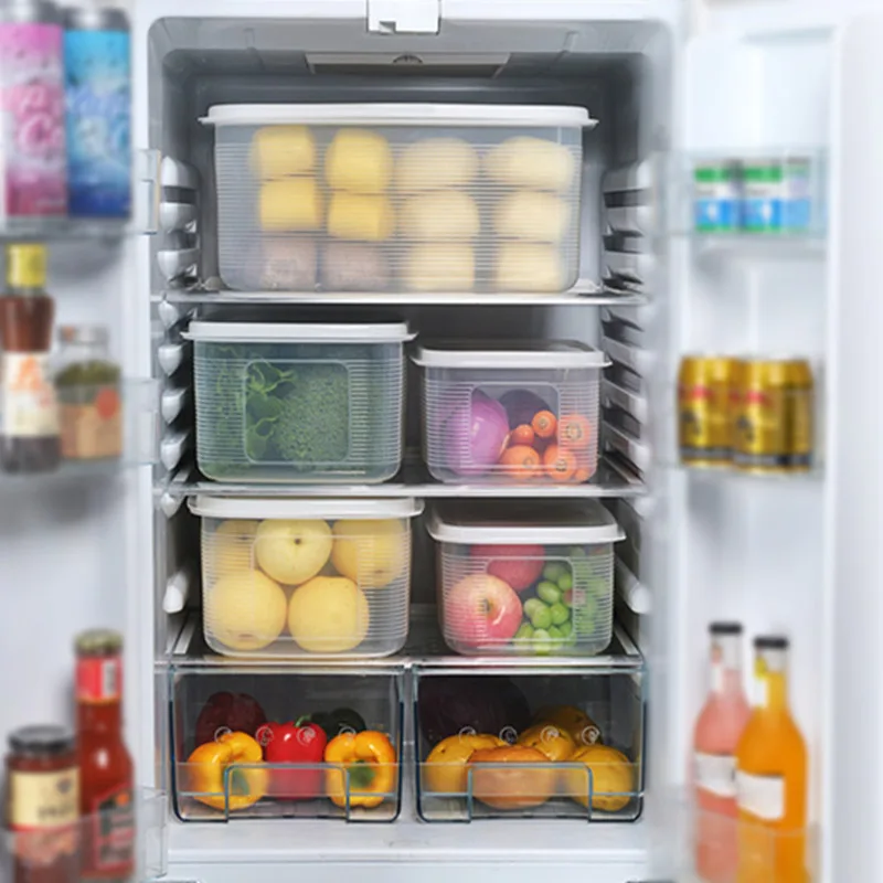 

Fridge Container Food Storage Fresh Box Refrigerator Food Kitchen Container With Lid Home Storage Holder Kitchen Organizer