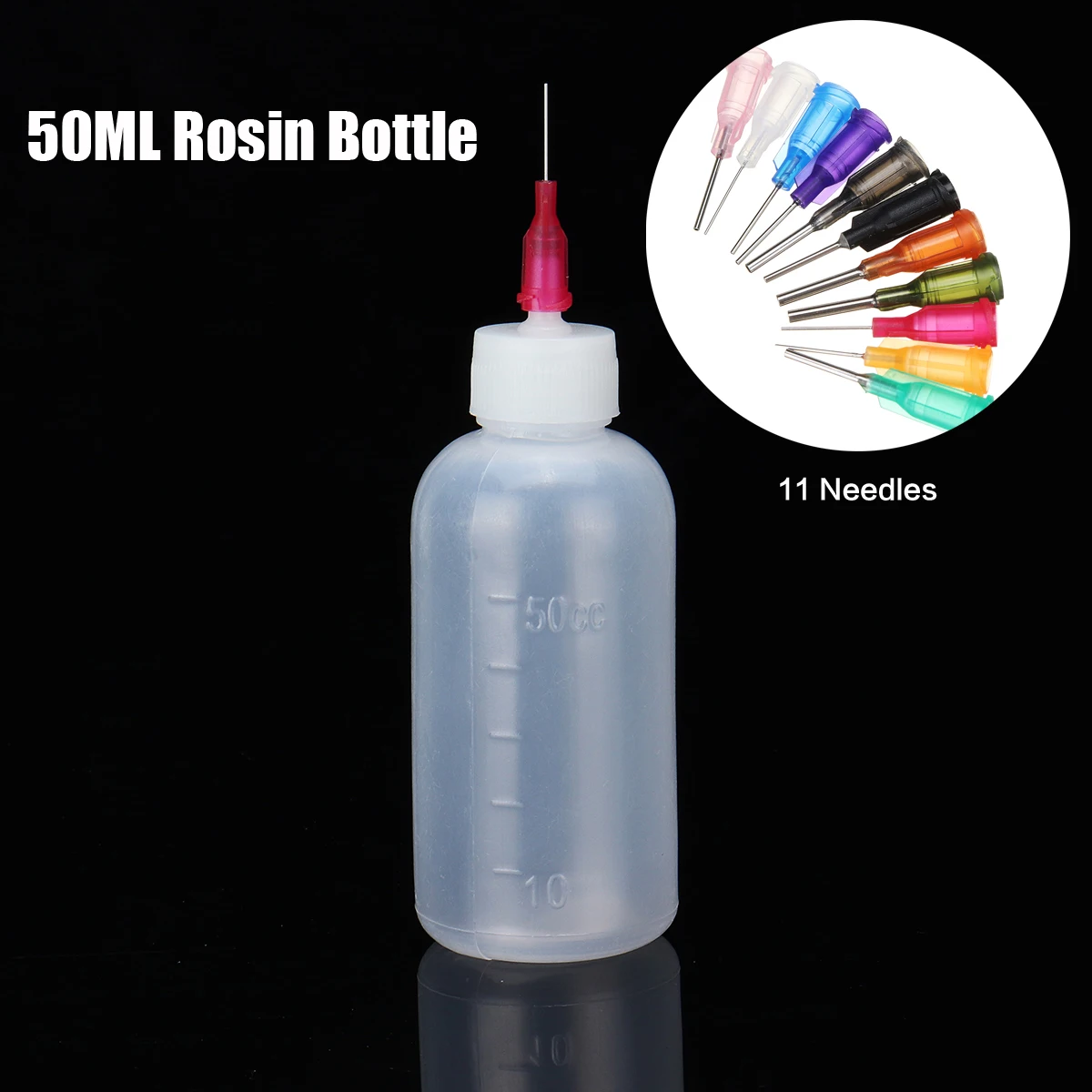 

FORGELO 30ml/50ml Empty E-liquid Plastic Rosin Flux Alcohol Bottle +11 Needles Tool For Dispenser Rosin Solder Flux Paste