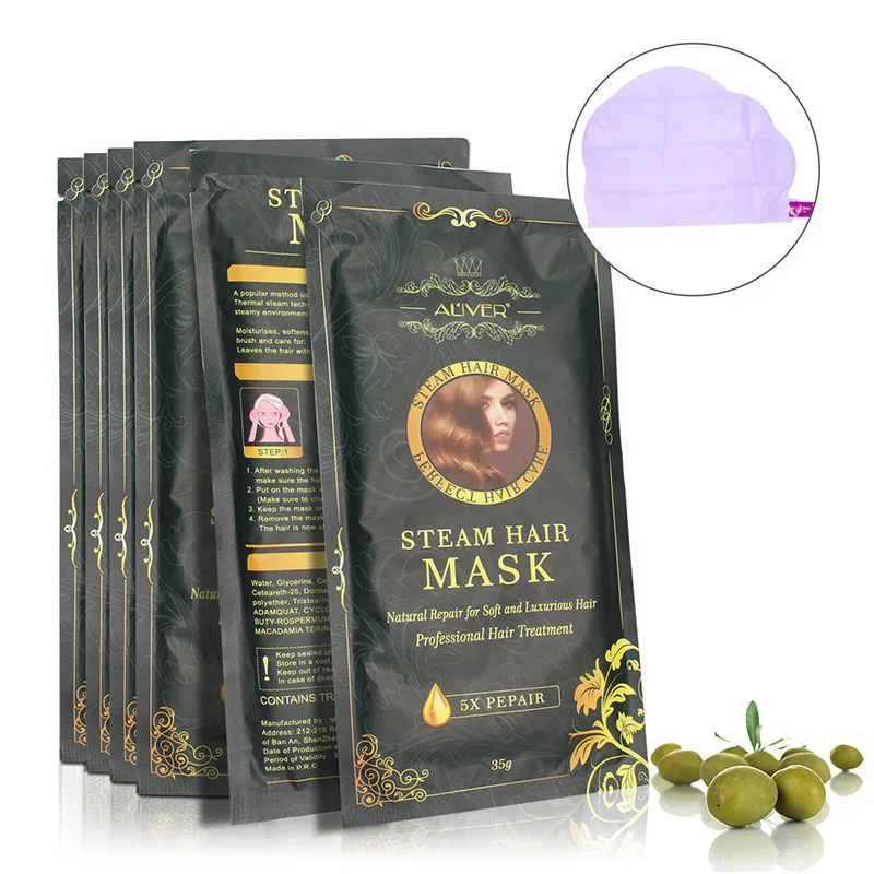 Aliver Repair Heating Steam Hair Mask Smoothing Moisturizing Oil For Hair Treatments Dry Pure Scalp Hair Care Dropshipping