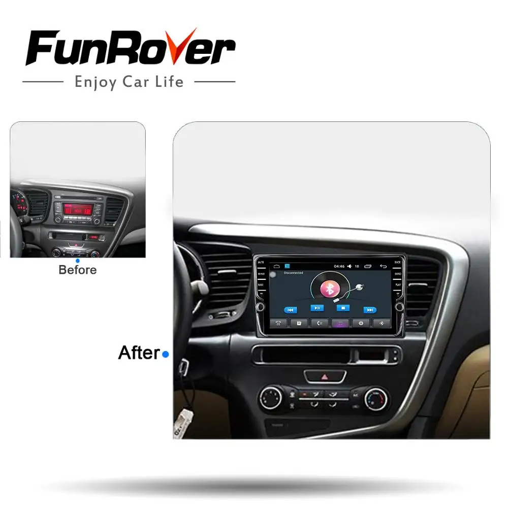 Perfect Funrover Car Radio Multimedia DVD Android 8.0 IPS Navigation headunit For Kia K5 Optima 2011-15 Navi Audio Stereos RDS GPS WIFI 1