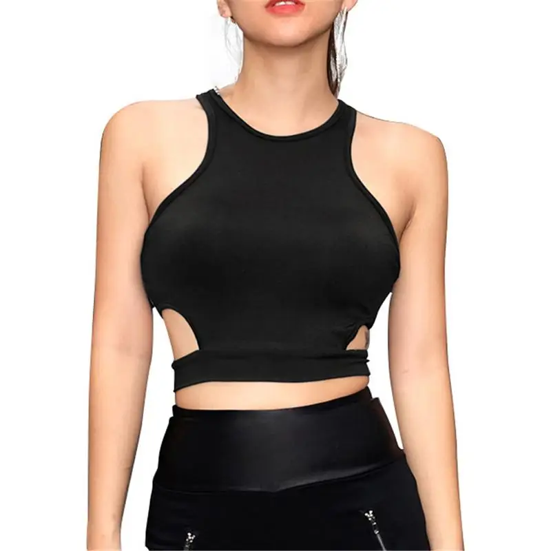

Women Yoga Shirts Sexy Sports Top Style Fitness Crop Top Solid Running Shirt Sport Gym Clothes Tank H-Shaped Bar S/M/L Black