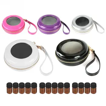 

19 Compartments 2ml Essential Oil Carrying Portable Durable PU Leather Storage Bag + Essential Oil Refillable Bottles a
