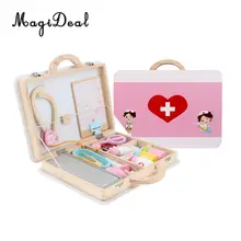 15 шт. деревянный медицинский набор коробка чехол для переноски Доктор Медсестры Игровой Набор для ролевых игр Детские развивающие игрушки