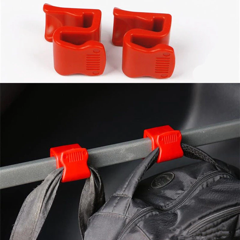 

2pcs ABS Rear Trunk Bag Hook Cargo Parts suitable For Jeep Cherokee 2014 2015 2016 Red Car Tail Carriage Hooks