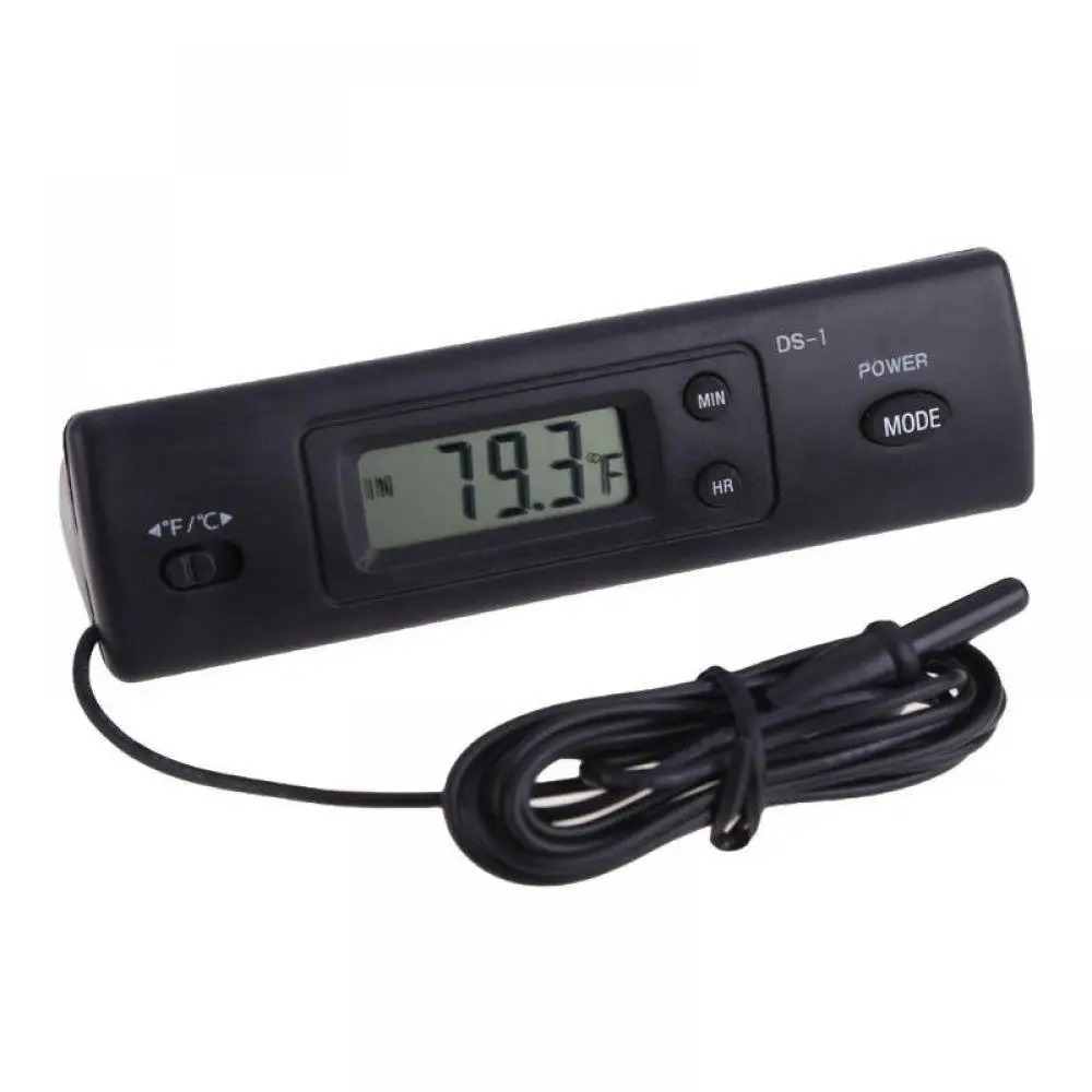 

Car Digital Thermometer Temp Gauge Meter Fahrenheit Celsius Thermograph Clock with 2 Probes Auto Temperature Car Accessories