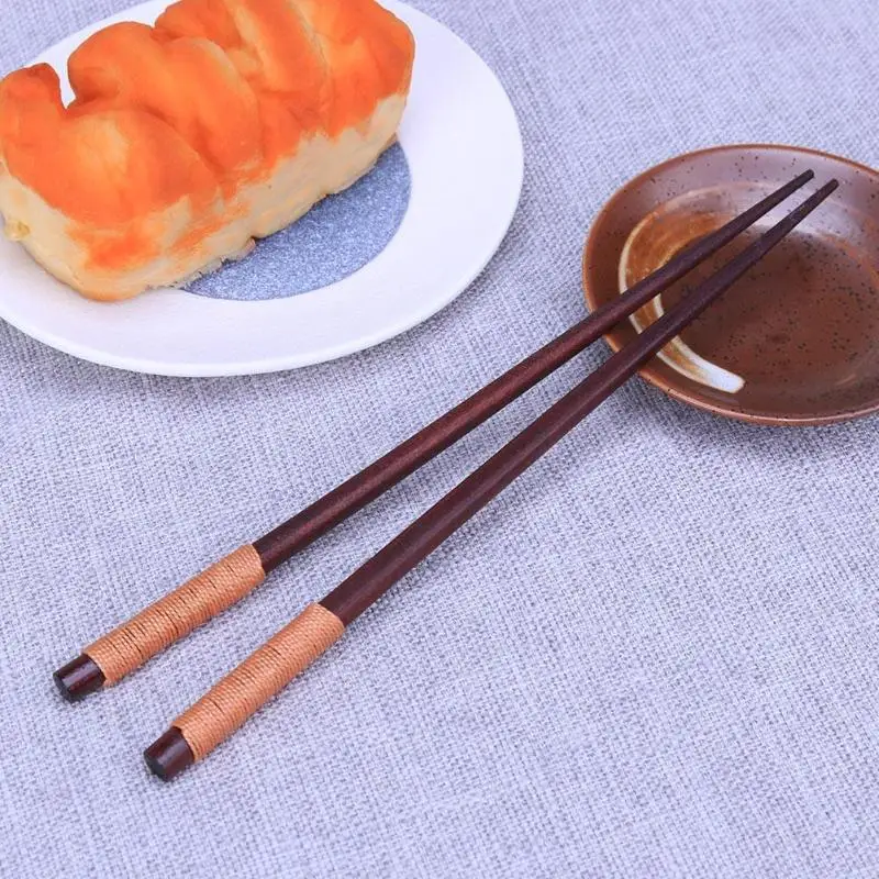 

Natural Wood Chopsticks 23.5cm Length Students Retro Kitchen Food Tableware