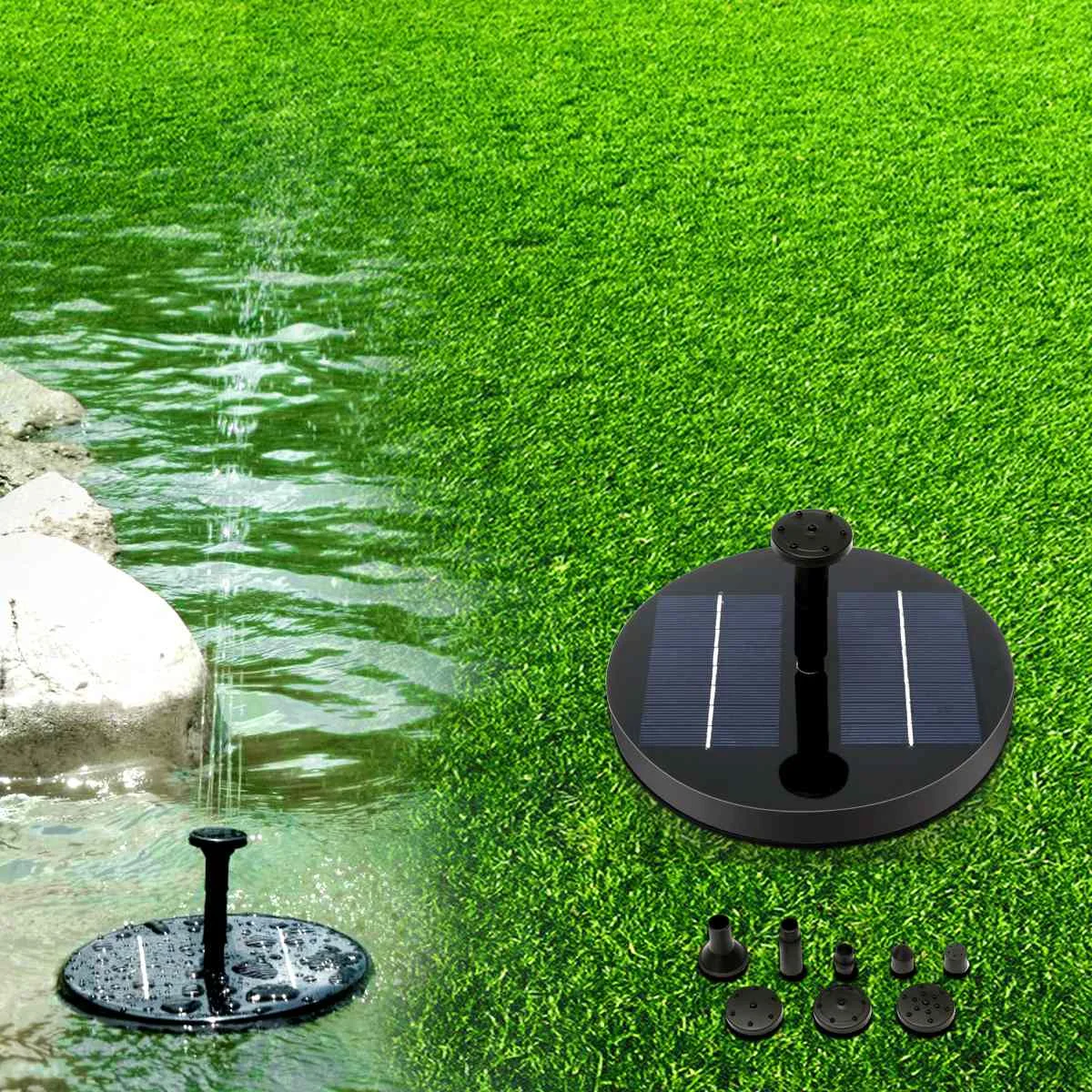 

8V Fountain Watering Solar Powered Submersible Waterfall Floating Water Pump Floating Solar Panel Pool Pond Fountain for Garden