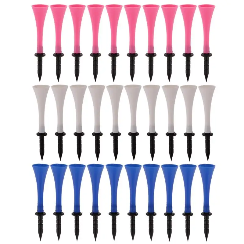 

New 10pcs/Lot Professional 83mm Plastic Horn Shape Golf Tees Golfer Training Aid Tool Accessories with Big Top Cup Recycle Use