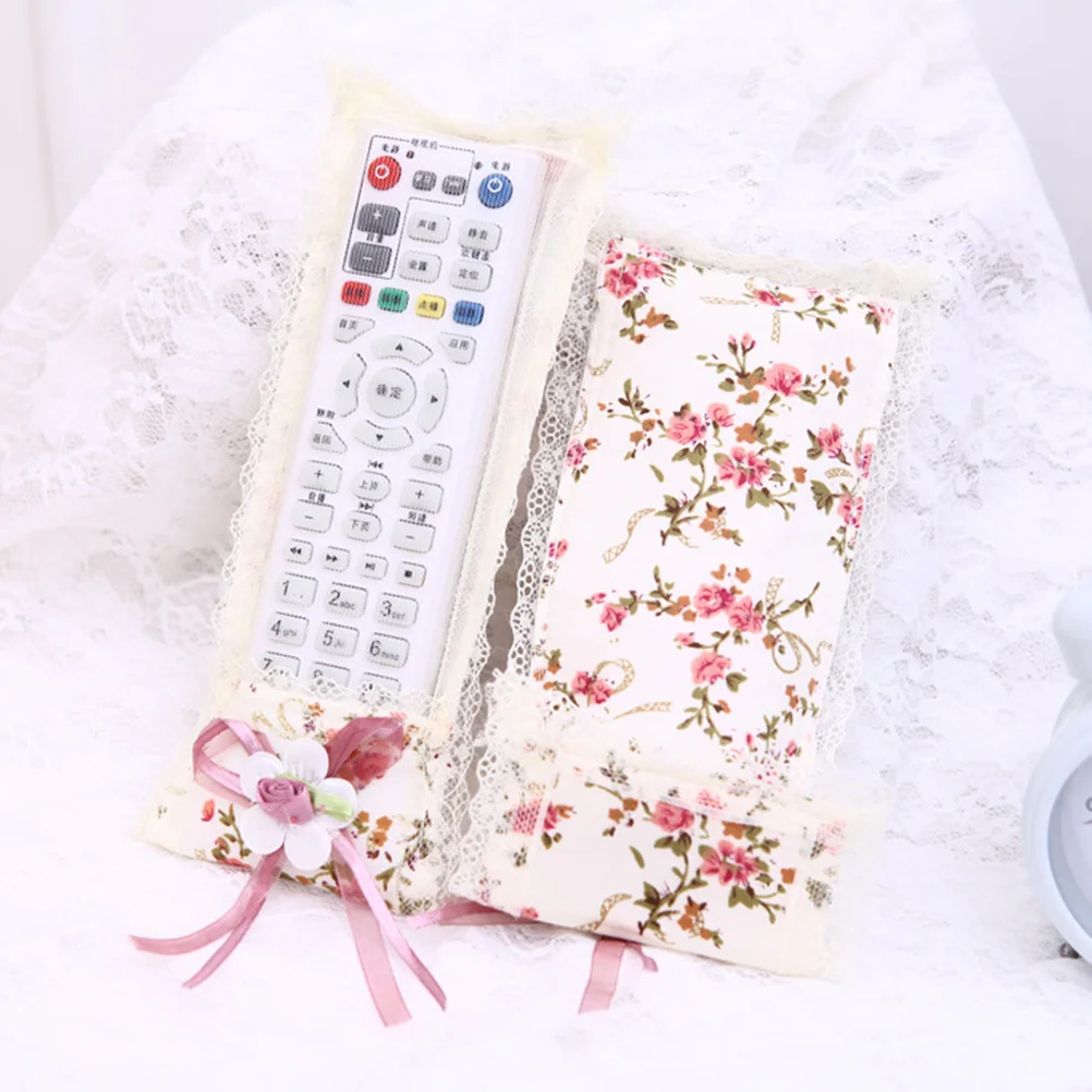 

1ps Remote Control Cover Case Protective Polyester Durable Functional Red Flower Cover For Tv Remote Control Covers Bag