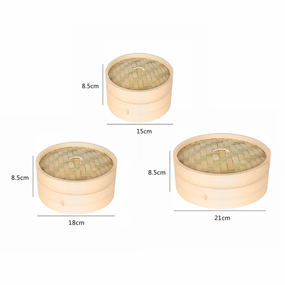 2019 Bamboo Steamer Fish Rice Vegetable Snack Basket Set Kitchen Cooking Tools One Cage and One Cover Cooking