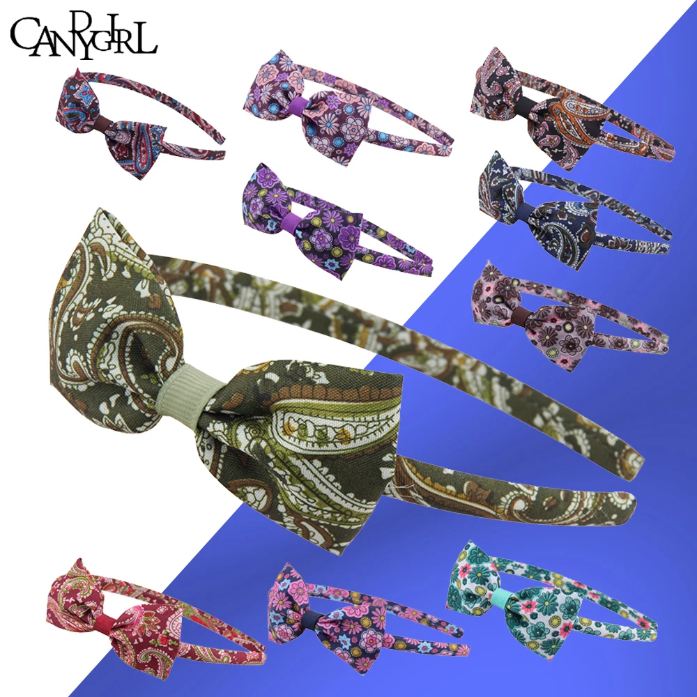 

1pc Butterfly Bow Headbands Flowers Hairbands Print Floral Extensions Holder Band Girl Kids Women Hair Accessories boho Headwear