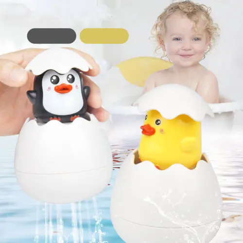 

2019 Infant Duck Penguin Bath Toy Egg Water Spray Sprinkler Bathroom Shower Toy Baby Bathing Toy Y