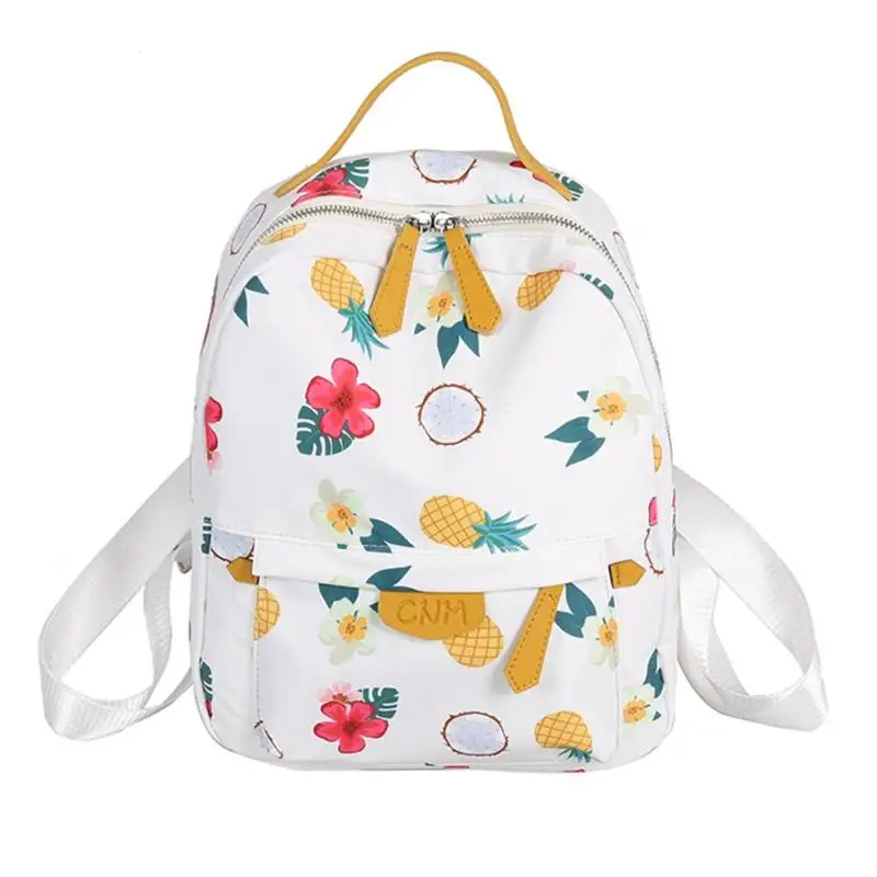 Милые полотняные, в элегантном стиле рюкзаки Для женщин девочек фрукты Отпечатано дорожный с молнией школьные рюкзаки рюкзак bolsa feminina 2018