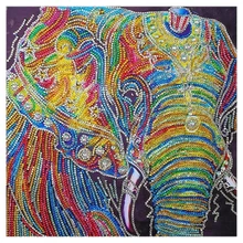 Фото на заказ! «Сделай сам» вышивка бисером, животное особой формы картина с бриллиантами слон домашний декор 30x30 см