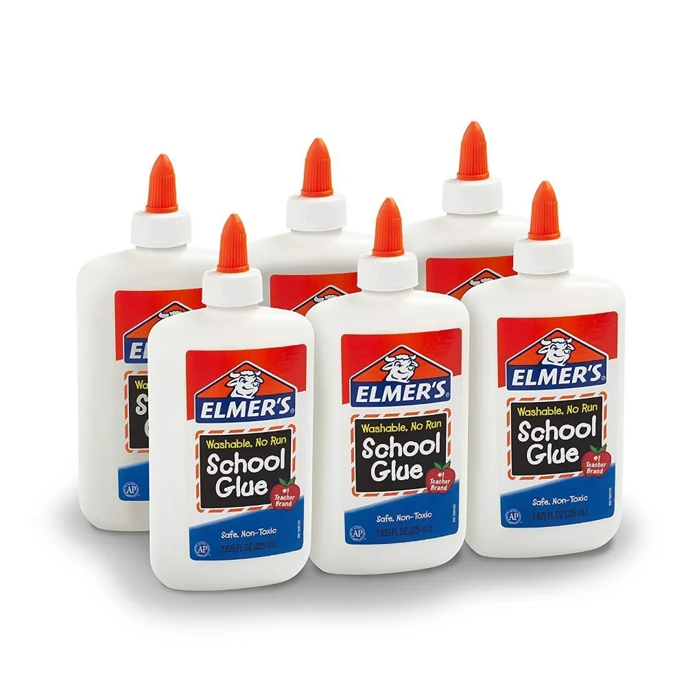 Клей школьный жидкий Elmer's стираемый 7 625 унции 6 штук отлично подходит для