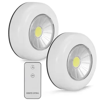

Cabinet Light 2PCS High Bright COB Emergency Lamp Mini Night Light with Remote Control for Home Bedroom LED Under Cabinet
