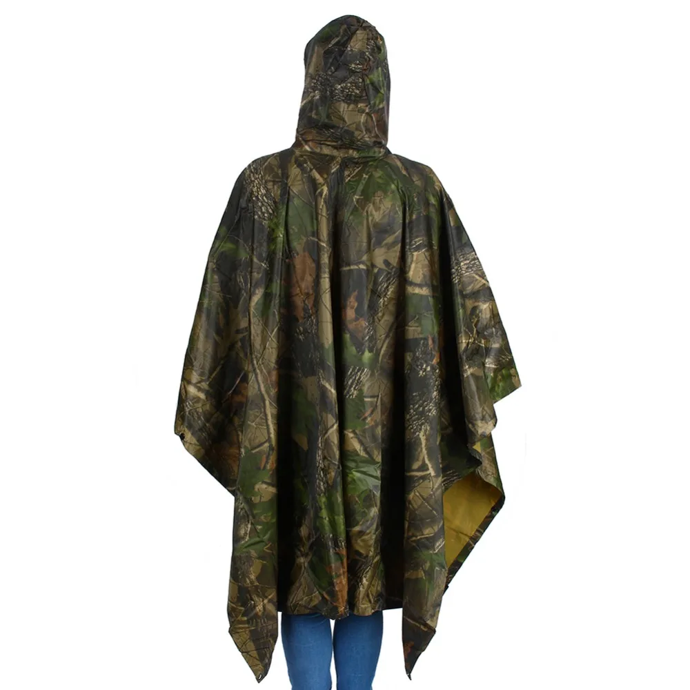 

Hiking Waterproof Hooded Maple Leaf Camo Poncho Military Camping Hiking Jungle rain cover