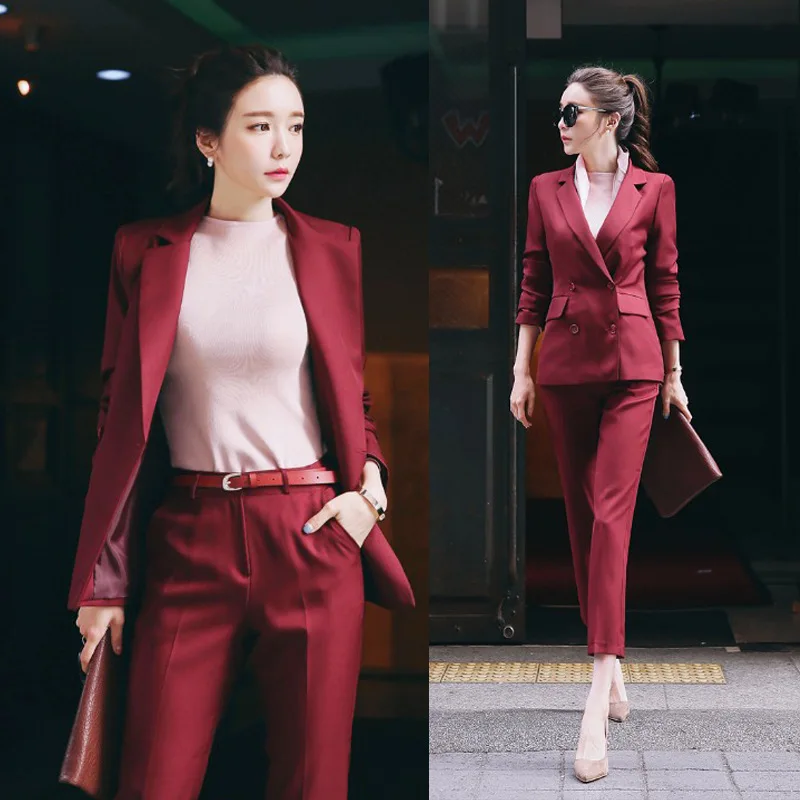 

Autumn and Winter Korean Version of The Ladies Small Fragrance Wind Slim Small Suit Jacket Dignified Professional Ladies Suit